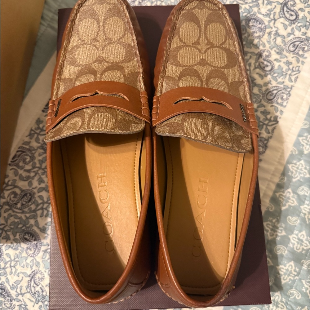 Coach Brown Leather Loafers Slip-On